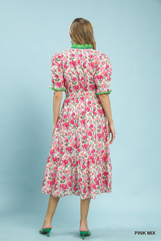 Umgee pink floral spring dress
