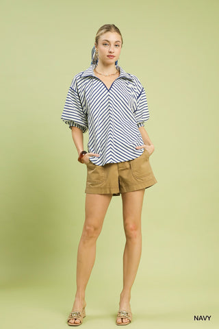 Umgee Blue Stripe Top