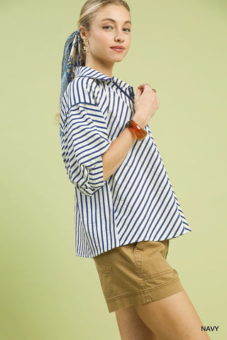 Umgee Blue Stripe Top