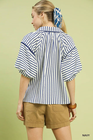 Umgee Blue Stripe Top