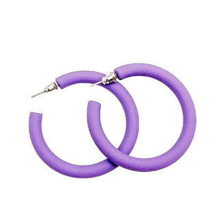 Treasure Jewels Purple Hoop Earrings