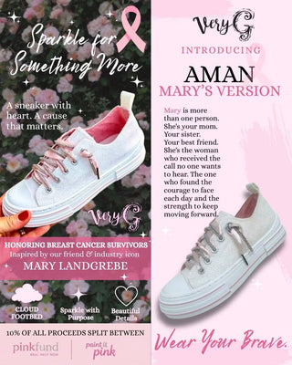 Very G Aman Sneaker, Glitter with Pink Laces