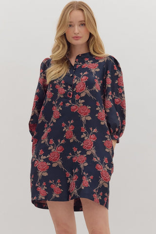 Entro Navy floral dress