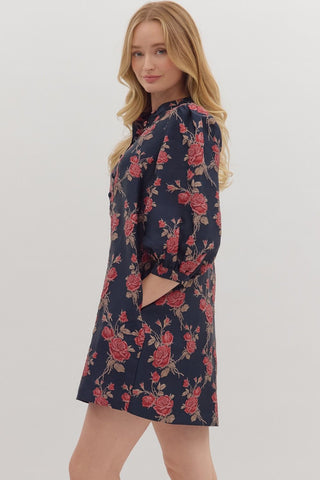 Entro Navy floral dress