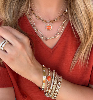 Park Lane Pumpkin Necklace, Gold