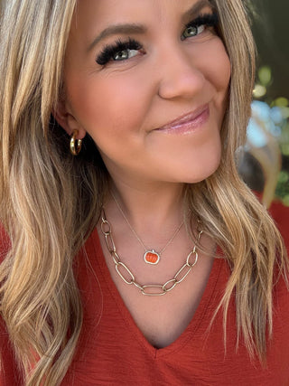Park Lane Pumpkin Necklace, Gold