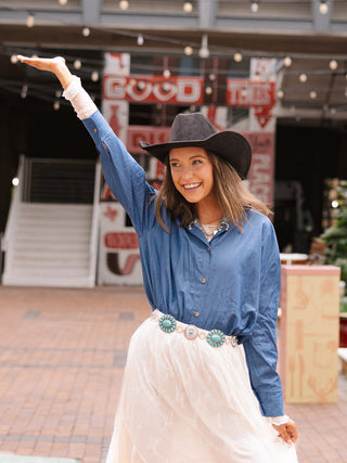 Kathryn Classic Denim Button Up