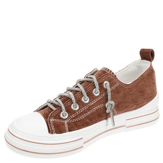 Aman Tan Velvet sneakers