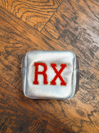 Silver RX zipper pouch