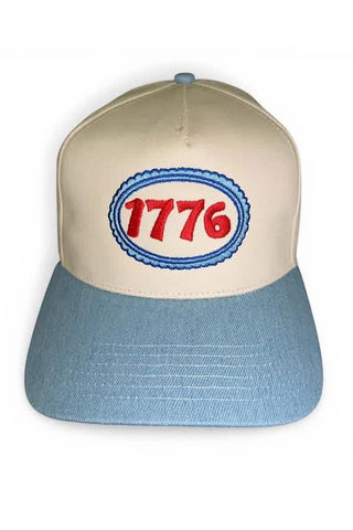 1776 Embroidered Hat, Denim Bill