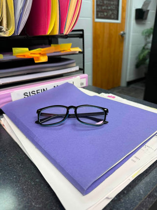 Blue Light Glasses, Black & teal Frame