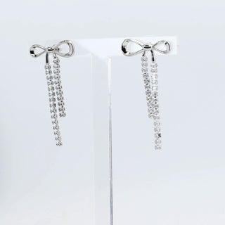 Treasure Jewels Elegance Bow Silver Earrings