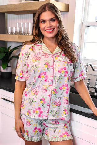 PREORDER- Timeless Petals Ruffle Pajama Set