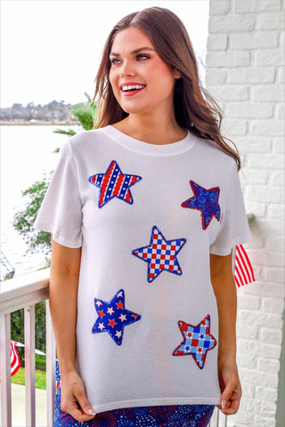 PREORDER- Patriotic Stars Patch Tee