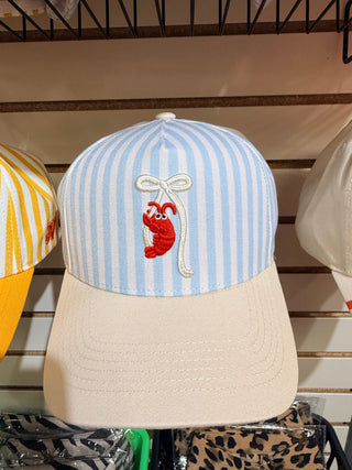 Crawfish bow Blue Pinstripe hat