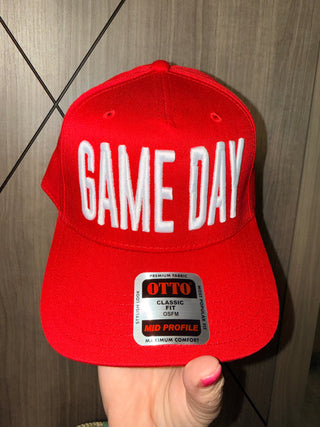 Game Day embroidered Otto hat- red