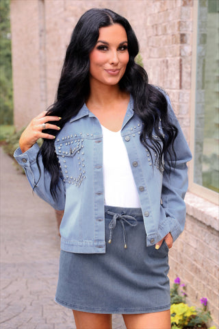 PREORDER- Stella Rhinestone Denim Jacket