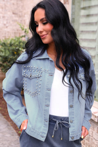 PREORDER- Stella Rhinestone Denim Jacket