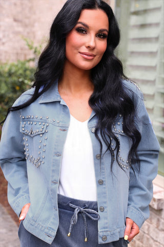 PREORDER- Stella Rhinestone Denim Jacket
