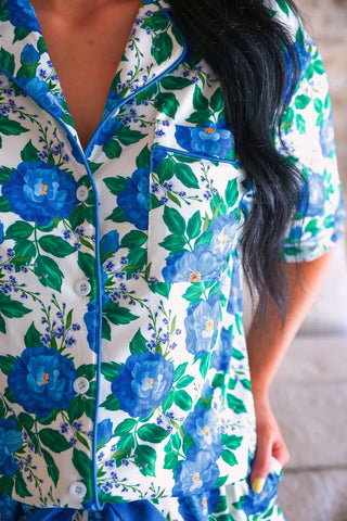 Caroline Floral Ruffle Pajama Set