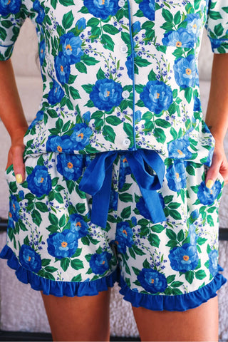 Caroline Floral Ruffle Pajama Set