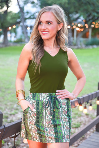 PREORDER- Haven V-Neck Bodysuit- Olive