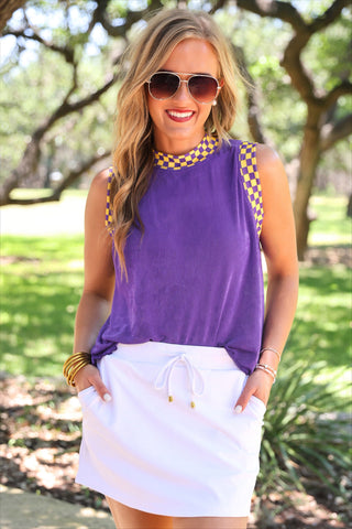 PREORDER- Checkmate Ribbed Tank- Purple