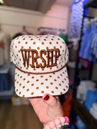 Polka Dot Hat, Beige/Brown