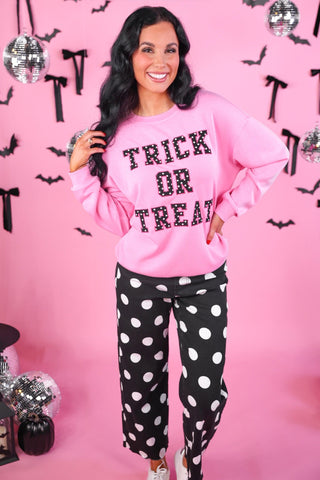 PREORDER- Just Vibing Denim Pants- After Dark Polka Dot