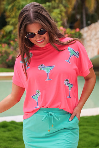 Margaritaville Sequin Patch Top- Jess Lea
