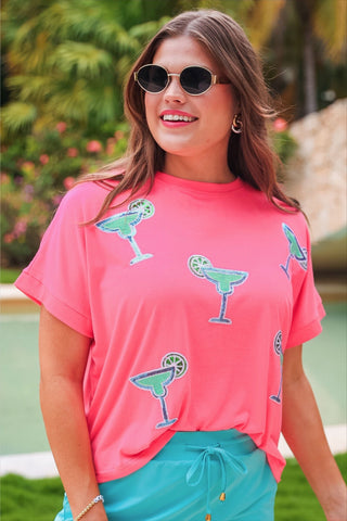 Margaritaville Sequin Patch Top- Jess Lea