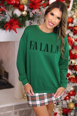 Fa La La Velvet Patch Luxe Pullover