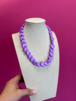 Purple Heart beaded Necklace