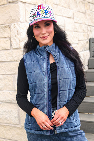 PREORDER- Refined Denim Puffer Vest