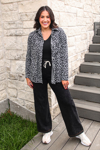 PREORDER- Refined Denim Wide Leg Pants- Black