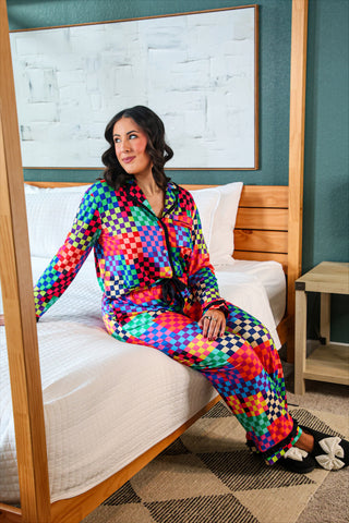 PREORDER- Check Me Out Ruffle Pajama Set