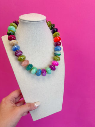 Circle Bauble Ball Necklace - Multi