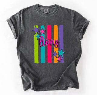Rainbow Stripe Mascot Graphic Tee-- ADULT SIZES