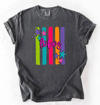 Rainbow Stripe Mascot Graphic Tee-- ADULT SIZES