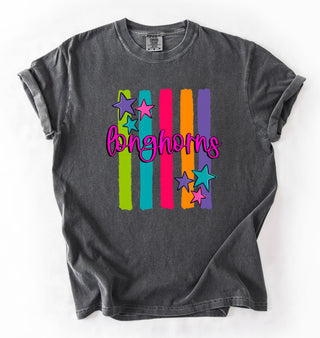 Rainbow Stripe Mascot Graphic Tee-- ADULT SIZES