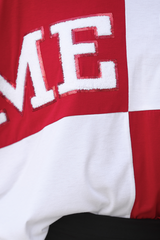 Huddle Up Color Block Top, Red