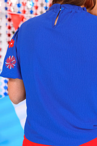 Patriotic Princess Embroidered Top