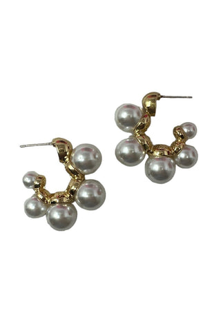 Pearl Hoop Earrings - Small