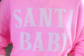 PREORDER- Pink Santa Baby Jacquard Knit Sweater