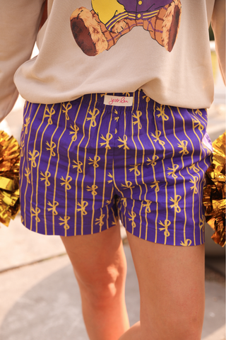 Bows And Goals Boxer Shorts, Purple/Yellow