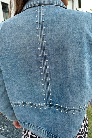 Stevie Rhinestone Denim Jacket