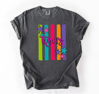 Rainbow Stripe Mascot Graphic Tee-- ADULT SIZES