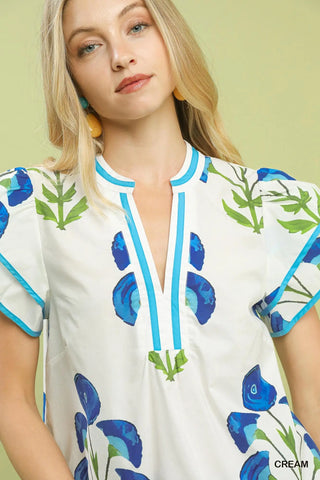 Umgee Blue Floral Top