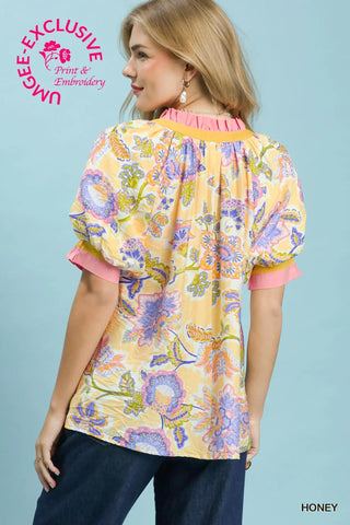 Umgee honey floral top back