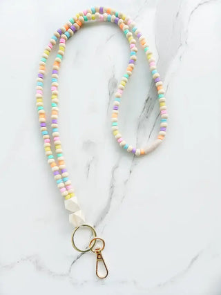 Pastel Perfection Fully Beaded Lanyard
